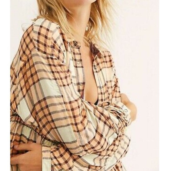 🌙FREE PEOPLE Pacific Dawn Plaid Shirt🌙 - Picture 4 of 8